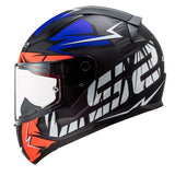 CASCO CERRADO LS2 RAPID CROMO AZL/NJA FLUO/MATE FF353