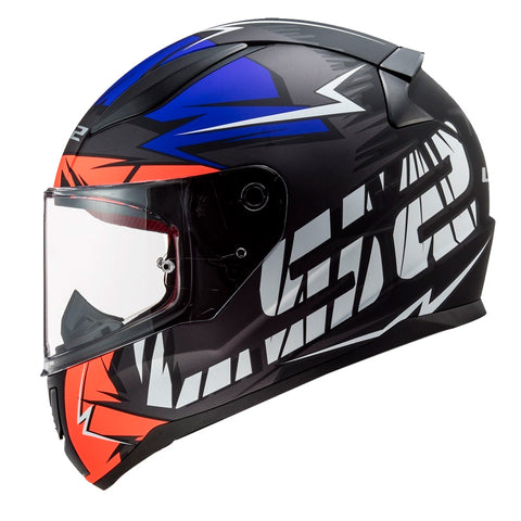 CASCO CERRADO LS2 RAPID CROMO AZL/NJA FLUO/MATE FF353