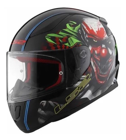 CASCO CERRADO LS2 RAPID CLOWN L NGO/VDE/ROJ/BCO FF353