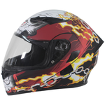 R7 RACING UNSCARRED SKULL CHAIN DOBLE MICA DOT  ROJ/BCO/AMA/NGO/MATE