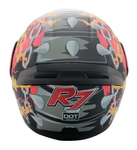 R7 RACING UNSCARRED SKULL CHAIN DOBLE MICA DOT  ROJ/BCO/AMA/NGO/MATE