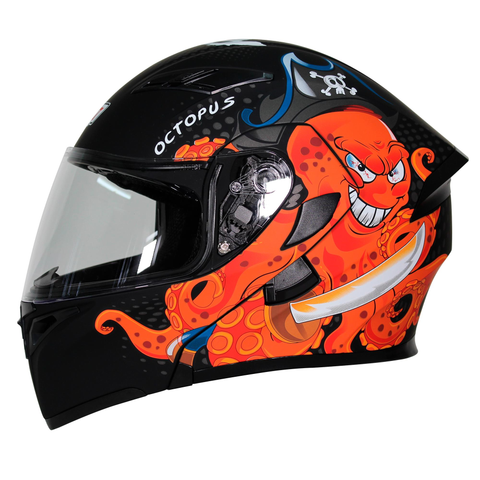 CASCO ABATIBLE R7 RACING UNSCARRED OCTOPUS DOBLE MICA DOT  NGO/NJA/BCO/MATE